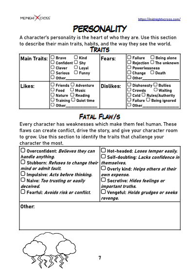 Pro Character Creation Worksheet Preview 7